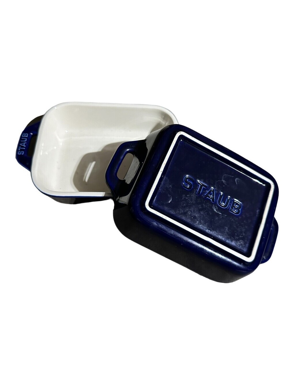 STAUB Stoneware Rectangular Baking Dish Dark Blue Set Of 2